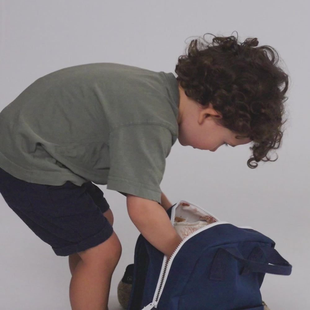 
                  
                    Load and play video in Gallery viewer, Medium Kids Backpack We Roam Indigo
                  
                