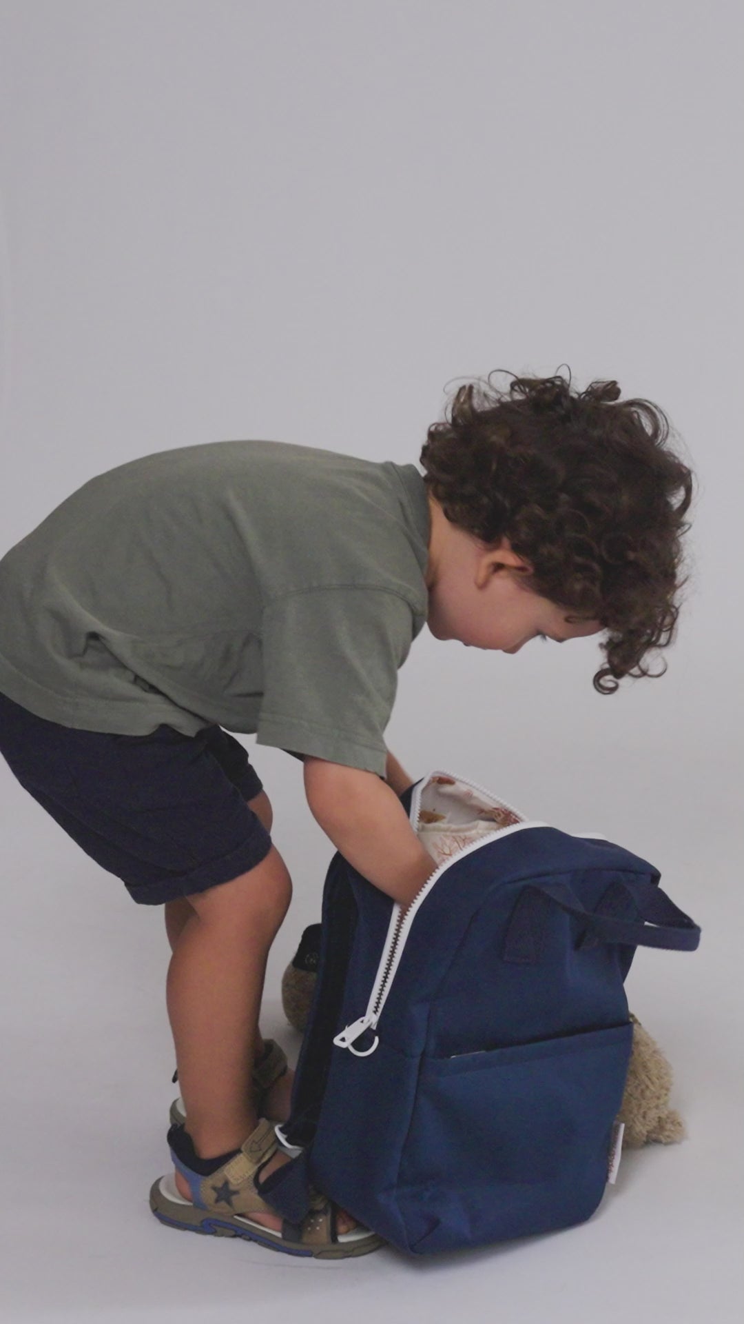 Medium Kids Backpack We Roam Indigo