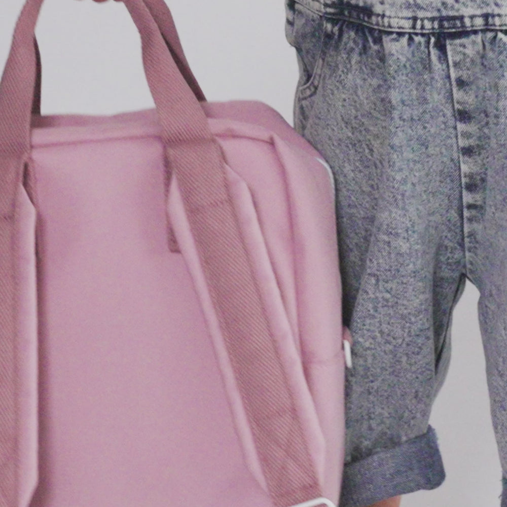 
                  
                    Load and play video in Gallery viewer, Medium Kids Backpack We Roam Rose
                  
                
